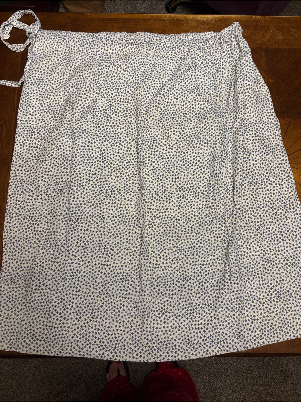 Handmade Flour Sack Maxi Skirt , adjustable sm-xl